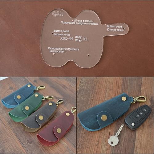 Leather Car Key Bag Acrylic Template Keychain Bag Acrylic Pattern DIY Leather Craft Small Bag Stencil Sewing Pattern Mold Tool