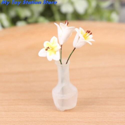 Dollhouse Miniature Flower in Vase for 1/12 Dolls House Living Room Decor