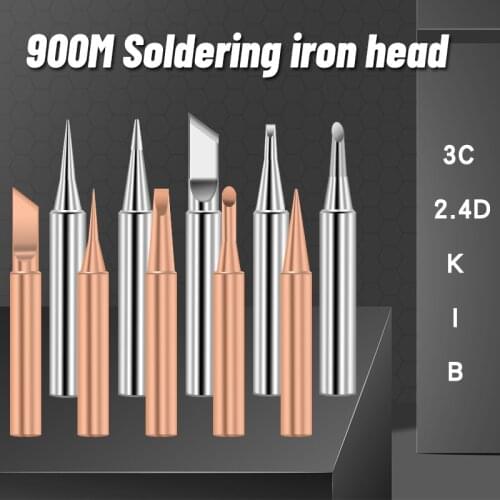 5Pcs I+B+K+2.4D+3C soldering iron pure copper 900M soldering iron head set inside hot bare copper electric soldering iron tip