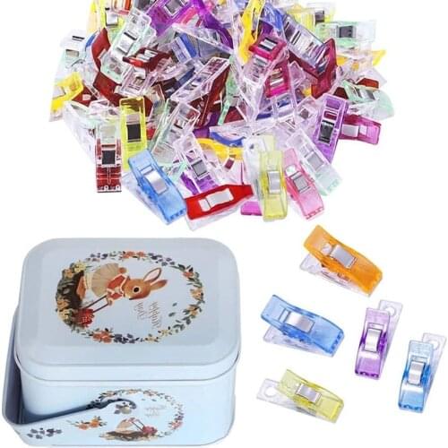 Nonvor 30 Small Plastic Clips +50 Middle Quilt Clips Job Foot Case Multicolor Hemming DIY Crafts Patchwork Sewing Clip Tools