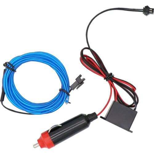 New Arrival 10 Colors Flexible For 3M EL Wire Rope Tube Neon Cold Light Glow Party Car Decoration With Car Plug Dc12V Inverter