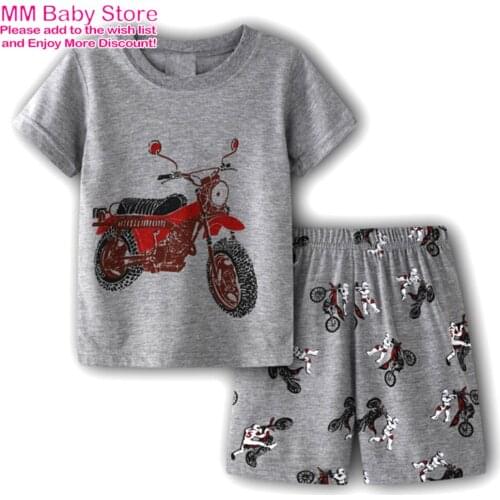 New Kids Boy Summer Clothing Sets Children 2Pcs Short Sleeve T-Shirt+Shorts Suit Infant Boys Cotton Tee Baby Clothes 1-7 Years