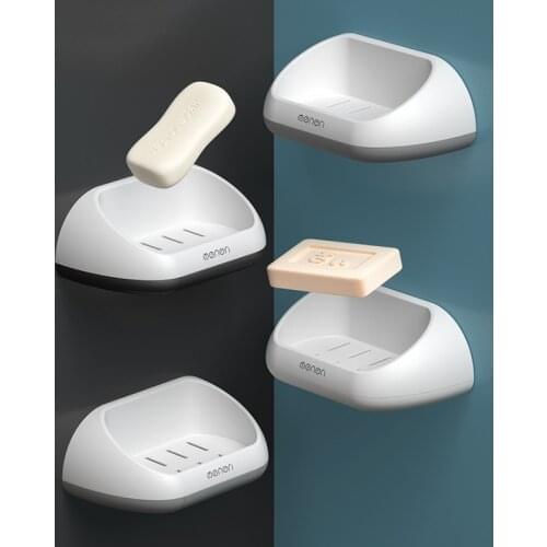 Portable Soap Dishes Shower Case Holder Wall Mounted Soap Holder Storage Box Stand With Drain Pan Bathroom Accessories Set
