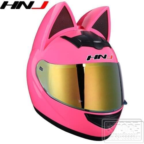Removable Cat Ears Helmet Motorcycle Helmet Full Face Casco Moto Breathable Motocross Helmets Detachable Bow Casco Motocross
