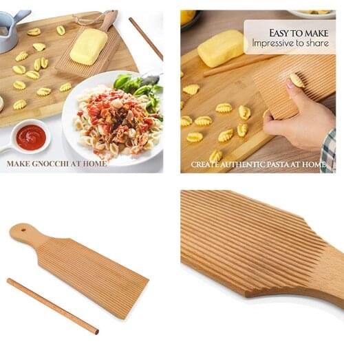 3PCS Macaroni Pasta Maker Set Pasta Macaroni Board Spaghetti Rolling Pin Molds Baby Food Supplement Moulds Manual Kitchen Tool