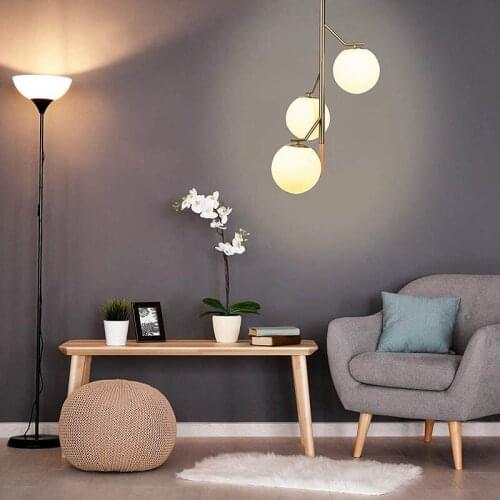 Modern Led Metal Pendant Lights Wrought Iron Glass Round Ball Brass Rod Hanging Lamp For Living Roomcafekitchen Nordic Lighting