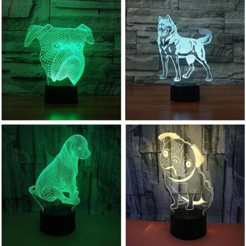 Dog Bedroom led 3d dask Lamp For Children 7 color change Remote Touch switch Table Lamps For Living Room