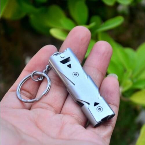 Double tube popping whistle Outdoor Stainless steel high decibel multi-function whistling voice Up to 150 decibels Noise Makers