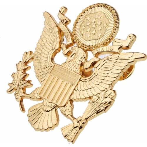 WWII US ARMY OFFICER CAP EAGLE BADGE INSIGNIA