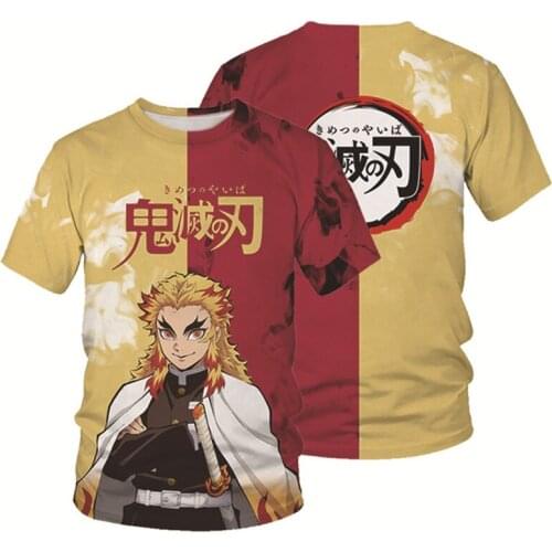 Demon Slayer Anime Cosplay Kimetsu No Yaiba T Shirt Harajuku Hip Hop Tshirt Short Sleeve Casual Fashion 3D Printing Tops Tees