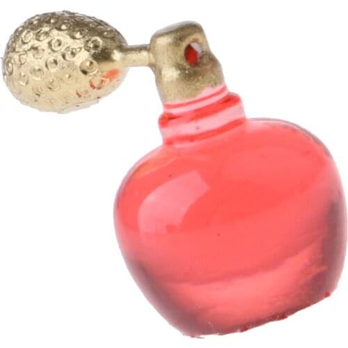 1/12 Miniature Plastic Red Perfume Bottles Model Bedroom Bathroom Accessory Decor