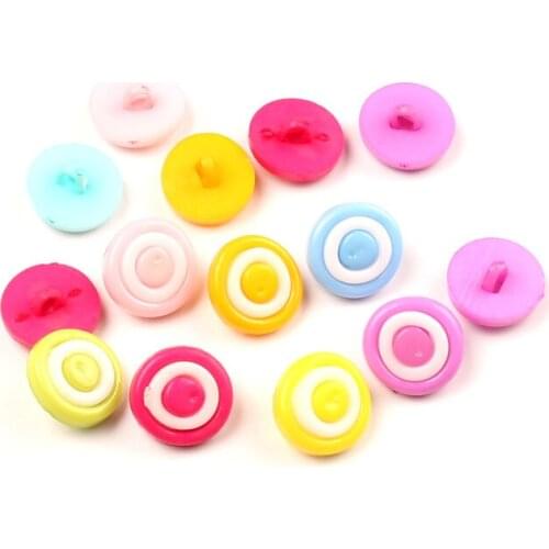 100Pcs Mixed Round Resin Snap Buttons For Clothes Crafts Sewing Scrapbooking DIY Accessories
