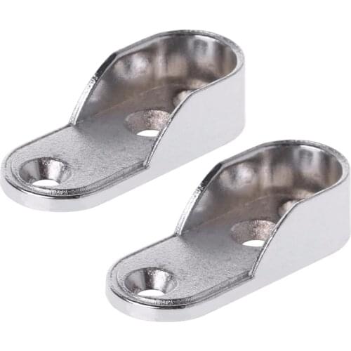 2pcs Wardrobe Clothes Tube Support Closet Rod Pole End Bracket Thickening Holder