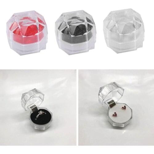 20Pcs Ring Earring Box Acrylic Transparent Wedding Jewelry Organizer Gift Box Stud Clear Travel Portable Jewelry Box