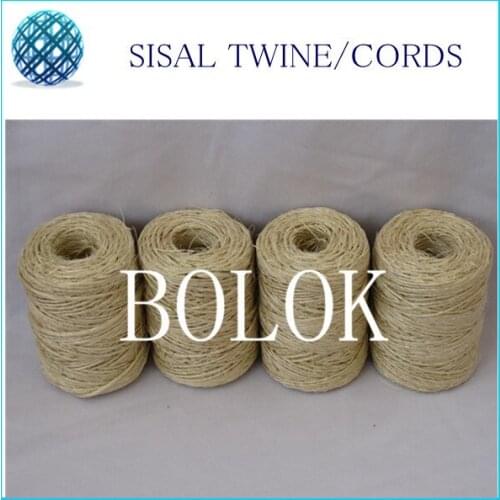200pcs/lot natural sisal fibre twine (dia.: 1.5mm, 1 ply twisted)80m/spool, DIY sisal cords by free shipping