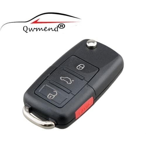 3+1 Buttons Flip Remote FOB Key Shell Case for VW Passat Jetta for VW Polo Passat B5 B6 golf 4 5 6 Touran Bora Jetta key shell
