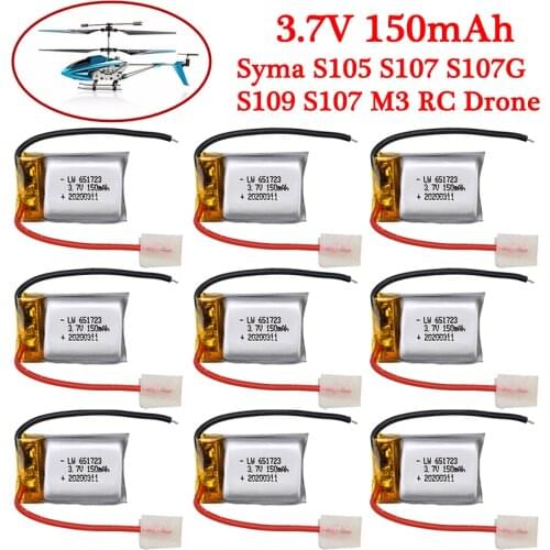 3.7V 150mAh battery for Syma S107 S107G W25 1S 3.7V 150mAh Li-Po Battery 3.7V Helicopter Part wholesale 5/10pcs lot