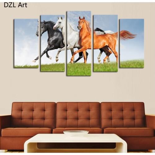 5 Panels(No Frame) horse on the tree Picture Modern Wall Decor Print on Canvas Oil Painting Canvas Painting for Christmas Gift