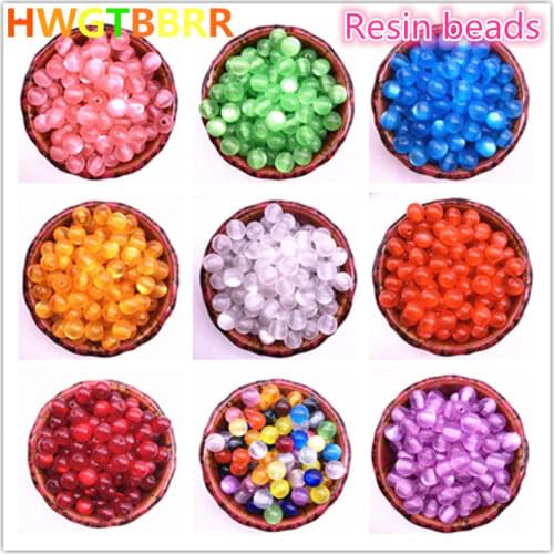 New 50pcs/lot 8mm Imitation Natural Opal Beads Round Resin Spacer Beads for Jewelry Making DIY Bracelet