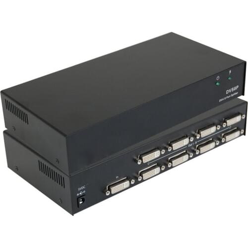 8-port DVI Splitter 1X8 DVI 1 in 8 out for PC laptop Projector up to 1920X1080 supported