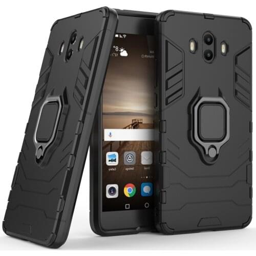 Armor Shockproof Ring Holder Case For Huawei Mate10 Hard PC Soft TPU Hybrid Rugged Back Cover