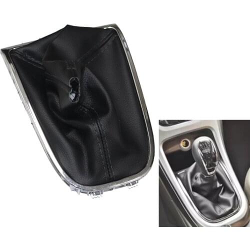 Chrome & Leather Car Shift Gear Knob Lever Gaitor Boot Cover For Buick excelle GT/XT 2009-2014 OPEL ASTRA