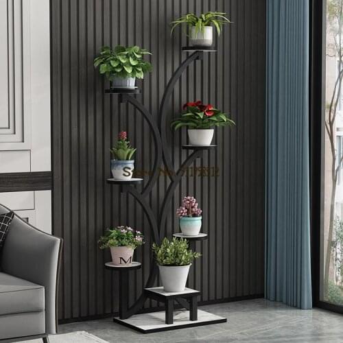 Flower shelf living room floor type modern minimalist wrought iron Nordic floor mobile ornaments multi-layer shelf flower pot ra