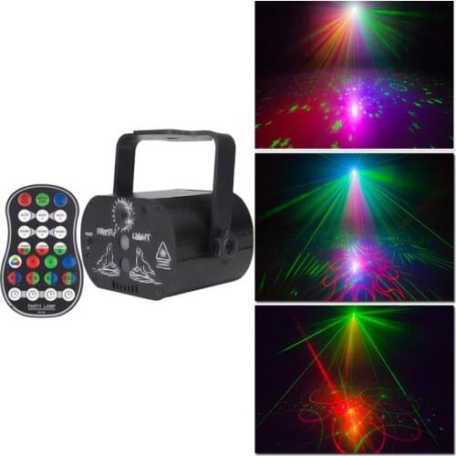 Remote Starry Laser Light RGB LED Projector Mini Party Disco Lights Strobe Stage Lighting Effect 60 Patterns Gobo Lazer Lamp USB