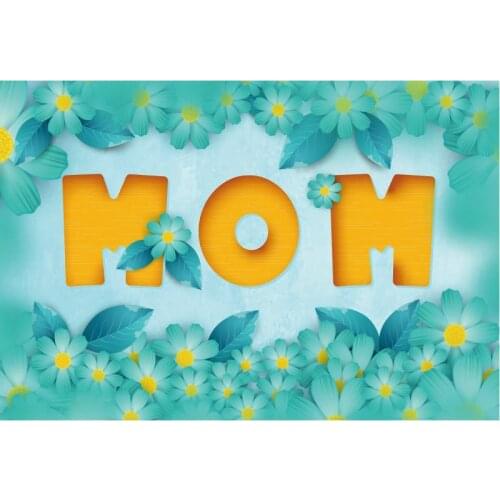 Happy Mothers Day Backdrop Lake Blue Flower Room Decor Photo Booth Studio Prop
