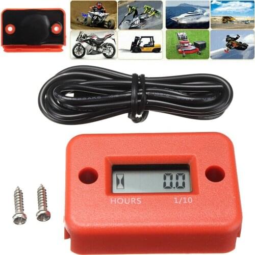 1pc Motorcycle Digital Tach Hour Meter Gauge Stroke Gas Engine Offroad Inductive Tachometer Scooter Motor Instrument 99999RPM
