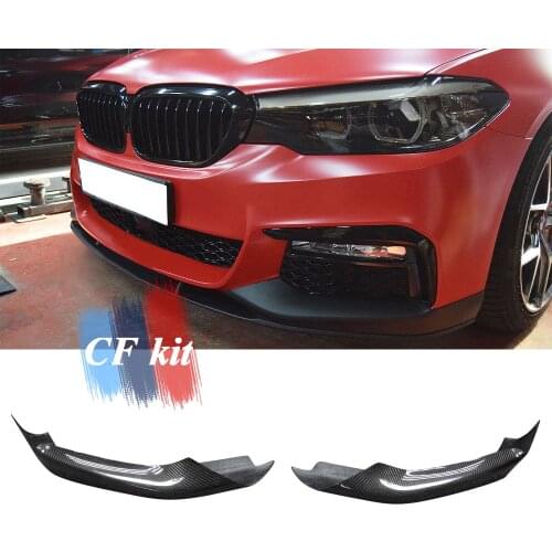 CF Kit Carbon Fiber Front Spiltters For BMW G30 G31 Car Styling Package Spoiler