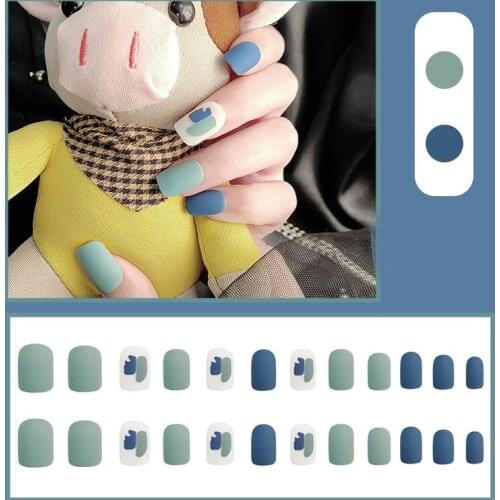 Colorful Short False Nails Short False Nails Square Artificial Fake Nail Full Cover Fake Fingernail For Nail SK88