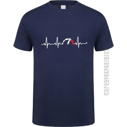 Summer Heartbeat Car Speed T Shirt Men O Neck Cotton Funny Car T-shirts Man Camisetas Gift