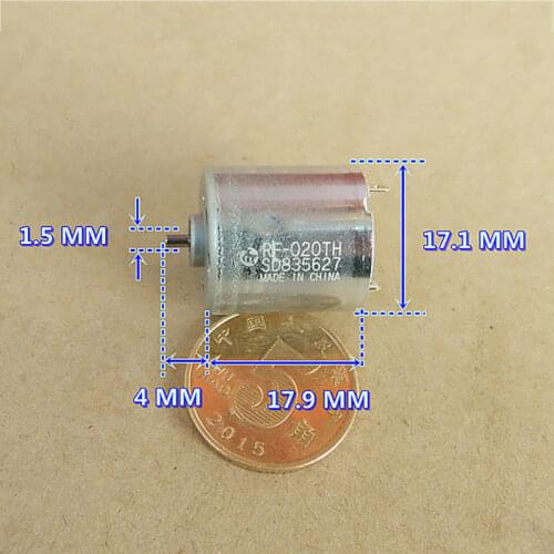 Mabuchi RF-020TH Micro DC Motor 17mm*18mm 3V~6V 18000rpm High Speed Precious Metal Brush Engine for Servo Toy Model