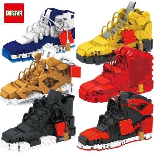Cute Sport Shoe Building Blocks Basketball Shoes Sneakers Pen Holder Mini Diamond Bricks Kit Model Toys For Kids Gifts Adult
