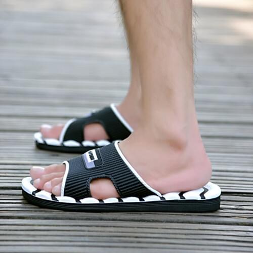 Man Slippers Beach Sandals Stripes Massage Flip Flops for Men Slides Mens Slippers Outdoor Comfort Slipper Pantuflas De Hombre