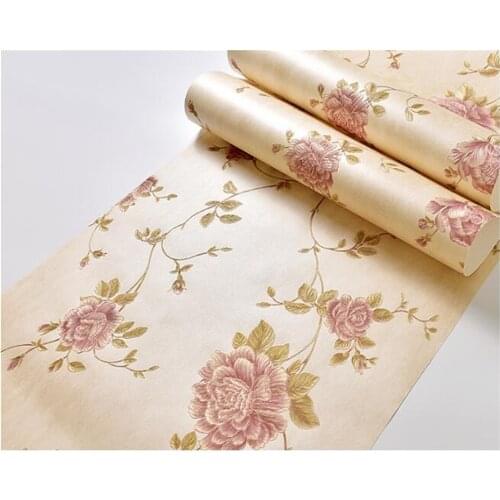 Beibehang Nonwoven 3d wallpaper warm pastoral bedroom three-dimensional relief European living room sofa background wall paper