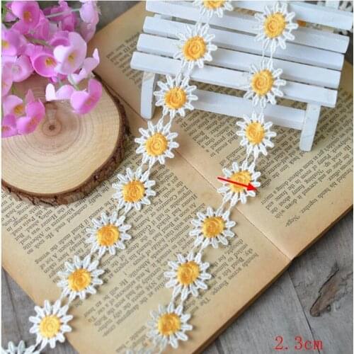 New Arrival Sunflower Lace Trim 10Meters/pack(water soluble lace,cotton lace, embroidered lace) DIY Sewing Fabric Accessories