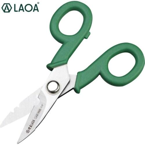 LAOA 5.5 Inch Stainless Scissors Household Shears Tools Electrician Scissors Stripping Wire Tools Cut Wires