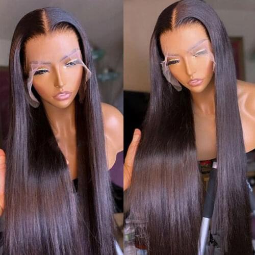 Straight Lace Front Wig Natural Straight Lace Front Human Hair Wigs 13x4 Lace Frontal Wig 250 Density Swiss Lace Wig For Black W