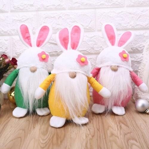 Easter Bunny Gnome Decoration Girl Room Decor Nordic Swedish Nisse Scandinavian Tomte Elf Dwarf Ornament Kids Toys Party Decor