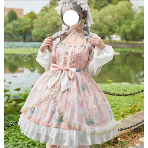 Lolita Style OP Dress Cos Lolita Long Sleeve Mori Girl Party Vestidos Kawaii Tea Party Retro Court Princess Sweet Dress