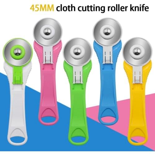 45mm Cloth Cutting Roller Knife Patchwork Roller Wheel Round Knife Leather Craft Fabrics Rotary Cutter for Leather Fabrics