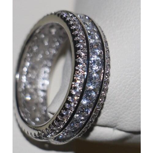 Choucong Brand Desgin Luxury Jewelry 925 Sterling Silver White 5A CZ Zirconia Simulated stones Wedding Women Band Rings Size5-11