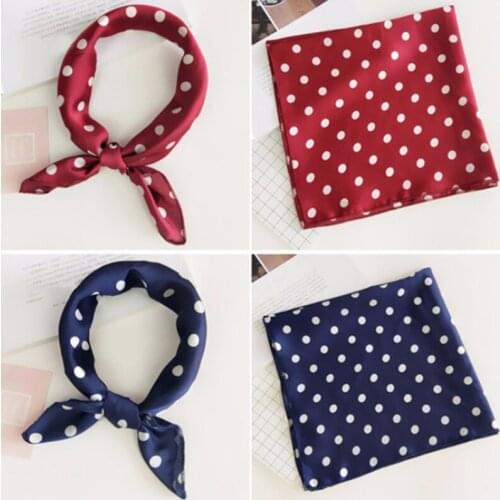 Luxury Soft Women Square Scarf Bandanas Wrap Dot Print Beautiful Laides Neck Scarves Headband Hair Tie Bag Decoration