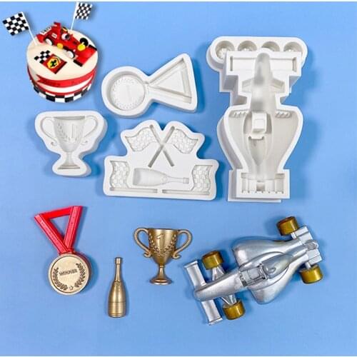 Silicone mold racing car shaped fondant mold chocolate reusable cake mold DIY crafts kitchen tools household goods