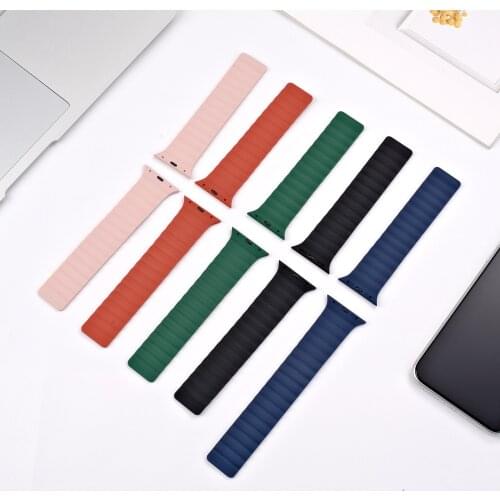 Silicone Strap For Apple Watch Band Series 6 SE 5 4 3 2 1 38MM 40MM 42MM 44MM Magnetic Belt Bracelet for iwatch loop