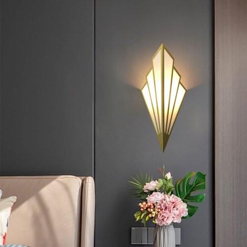 LED wall light corridor to aisle stair lamp European bedroom hotel bedside wall light creative interior sector wall laniron lamp