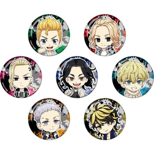 Tokyo Revengers Anime 50mm Hanagaki Takemichi Sano Manjirou Ryuuguuji Hanemiya Kazutora Mitsuya Metal Badge Brooch Pins