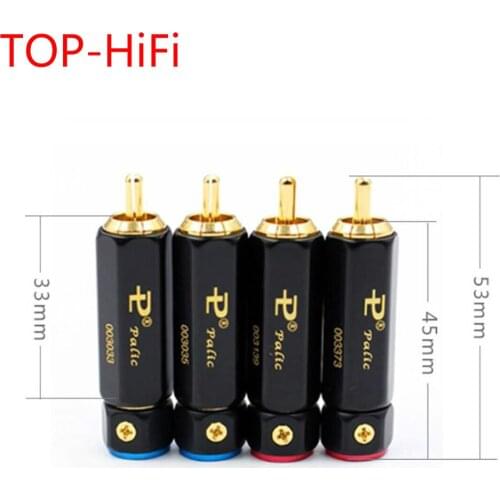 TOP-HiFi 4pcs/lot Audio Gold Plated interconnect RCA Speaker Cable RCA plugs Lock Collect Solder A/V Connectors For DIY